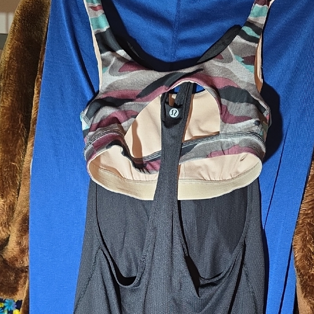 lululemon athletica Multicolor Camo and Black Athletic Tank Top